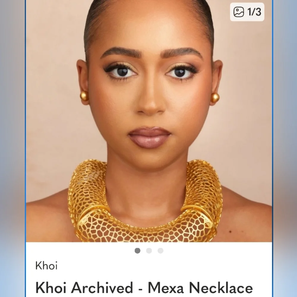 Khoi MEXA Gold Mesh Statement Necklace - Picture 1 of 2